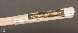    Couteau  "  Issoire  " par Maxime Surjous  - Ivoire de mammouth et lame en RWL34