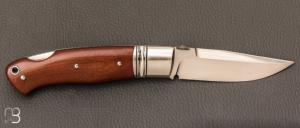  Couteau  "  Jess Horn Tribute #1 "  custom lock-back par Raphaël Durand - Micarta vintage et RWL-34