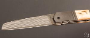   Couteau " K-Ravage " custom de Michel Grini - Zirco/Mammouth et lame Suminagashi SGPS