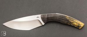   Couteau " Khukri " fixe par Petr Hofman - Frêne stabilisé et lame en D2