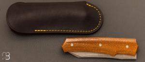  Couteau " Krypto  " de Rémi Lavialle - Lame de Feu - Micarta "toile de jute" et RWL34 