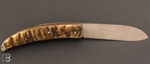 Couteau  "  L'Aurhalpin  "  par la coutellerie Dubesset - Croûte de bélier et XC75