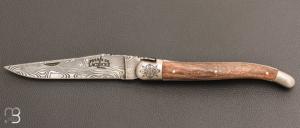 Couteau " Laguiole 12 cm " par Forge de Laguiole - Noyer et damas carbone