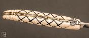 Couteau de collection Laguiole 13 cm ivoire de mammouth et ébène par Virgilio Munoz