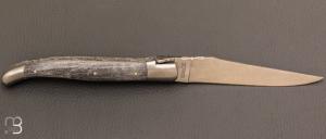 Couteau Laguiole en Aubrac Erable ondé noir brossé - Acier 12c27 mat