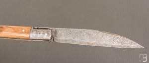   Couteau  " Laguiole Droit " custom de Jérôme Bellon - Mammouth et damas