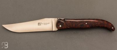 Couteau " Laguiole Grand Air 14,5 cm" par Rozelier Fabien - Ty Coutelier - Loupe de Bois de fer