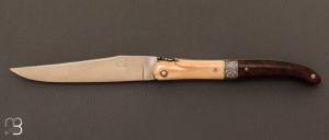  Couteau " Laguiole 12CM " bois de fer et ivoire de mammouth par Benoît Salesses