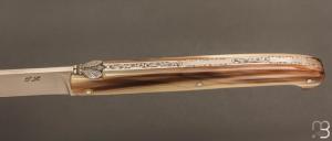   Couteau " Laguiole droit 13cm " custom de Jérôme Latreille - Pointe de corne
