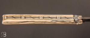 Couteau Laguiole droit 13 cm par Laguiole en Aubrac  - Ivoire de mammouth et lame carbone