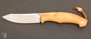 Couteau " Le 41 " custom en buis et lame en RWL34 par Frdric Collin