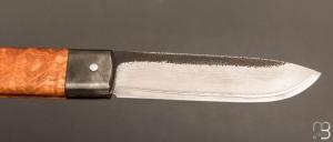  Couteau " Le Bugiste " par Frédéric Maschio - Frêne et lame VG10 Suminagashi