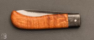  Couteau " Le Bugiste " par Frédéric Maschio - Frêne et lame VG10 Suminagashi