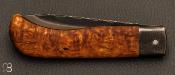 Couteau de poche Le Bugiste bouleau nordique lame guillochée par Frédéric Maschio