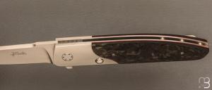    Couteau " Le City " custom pliant par J.P Martin - Fibre de carbone et RWL34