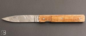  Couteau  " Le Français "  par Atelier Perceval - Fût de chêne et Damasteel®