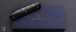  Couteau " Le Français "  par Atelier Perceval - Krion® noir et lame damas