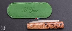 Couteau " Le Gone " mid-tech design d'Eric Depeyre - Loupe de peuplier stabilisée et 12C27
