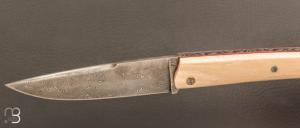   Couteau " Le Nayrac " de Jérôme Lamic - Ivoire de mammouth et lame en damas inoxydable