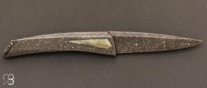    Couteau "  Liner-Lock " par Alain & Joris Chomilier - Damas inoxydable Chad Nichols