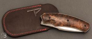   Couteau " Liner Lock " custom par David Lespect - Noyer et RWL34