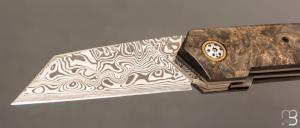    Couteau  "  Liner-Lock " custom par Romain Lopez - Fatcarbon et Damasteel®