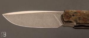 Couteau  "  Liner-lock " custom par Guy Poggetti - Micarta WW2 et elmax