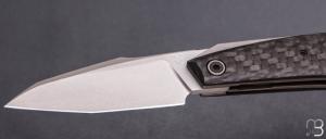    Couteau " Liner lock " custom par Samuel Jugieau - Fibre de carbone et lame en 14c28