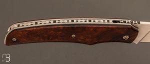 Couteau " Liner Lock " par Le Kanif - Bois de fer et lame en 14c28n