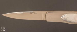   Couteau " Lock-back" en nacre blanche par Dwight Towell