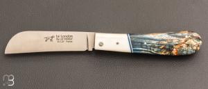 Couteau de poche " London " par Le Fidèle - Bouleau stabilisé et os
