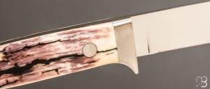    Couteau "Loveless 5'' Drop Point" par Shaun Bruwer - Ivoire de mammouth et N690