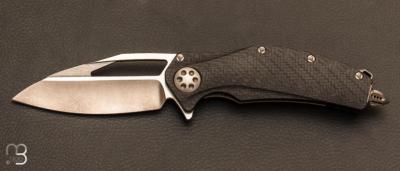 Couteau "Matrix Two-Tone Stonewash Carbon Fiber" par Marfione Custom Knives