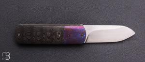   Couteau " Minimun " custom par Alain André - Fibre de carbone et timascus
