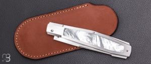    Couteau " custom " par Vincent Lafaye - Nacre blanche et RWL34