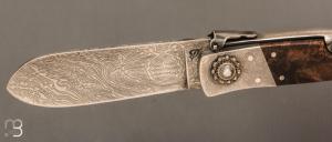    Couteau " Navaja Montañesa" par Jesus Granda - Loupe d'érable et lame damas