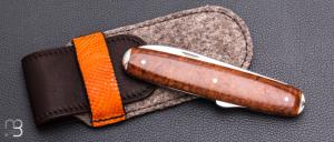 Couteau "Navette 1 pièce cran d'arrêt" de collection par Adrien Vautrin - Micarta