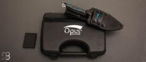 Couteau  "  Ness Wolf " par Opus Knives - N690 et bouleau stabilisé