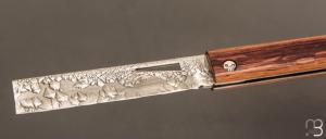  Couteau  "  L'Olonnois " de L'atelier du capitaine - Fût de chêne domaine Belmont et lame Cristal Steel