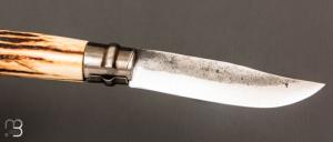    Couteau  "  Opinel N°09 " custom bois de cerf par Laurent Gaillard