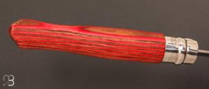Couteau Opinel N°12 inox bouleau lamellé rouge