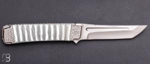   Couteau " Ototake " liner-lock custom par Koji Hara - Nacre blanche