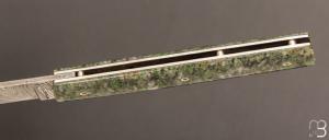   Couteau Perceval " Le Français " - Lame Damas et Vert d'Orezza