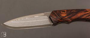    Couteau " Petit Duc "  par Nicolas Kowal - Loupe de Bois de fer et lame Suminagashi SG2
