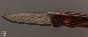    Couteau " Petit Duc "  par Nicolas Kowal - Loupe de Bois de fer et lame Suminagashi SG2