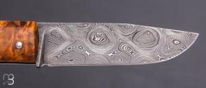    Couteau "Pièce unique" par Alessandro Simonetti - Bouleau et damas