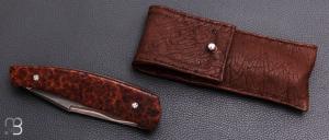  Couteau " Pièce unique " par Alain & Joris Chomilier - Damas carbone de Baker Forge et loupe d'amboine