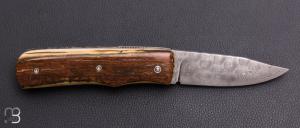    Couteau de poche Piémontais de Richard Ciachera - Ivoire de mammouth et damas