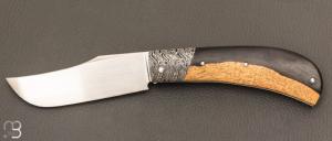   Couteau " Pilon " de Anthony Brochier - Grenadille et lame en RWL34