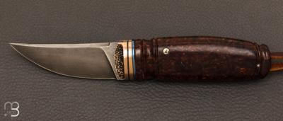 Couteau " Puukko " fixe de Benoit Maguin - RWL34 et bouleau stabilisé